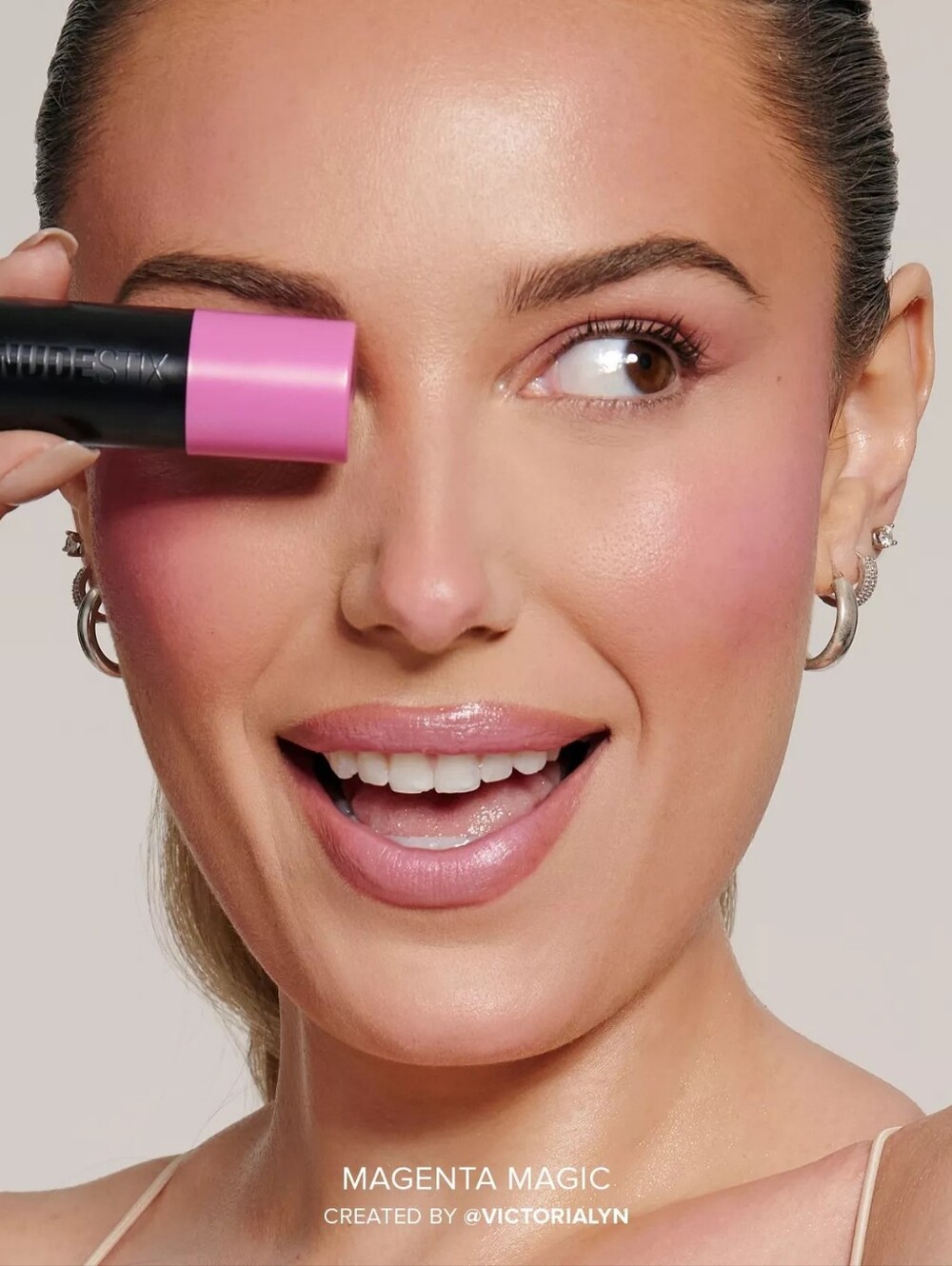NUDESTIX - NUDIES Matte + Glow Core All Over Face Blush Color - Magenta - Picture 3 of 6